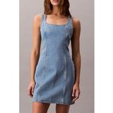 Calvin Klein Jeans Robe Longue Femme Coton Bleu L