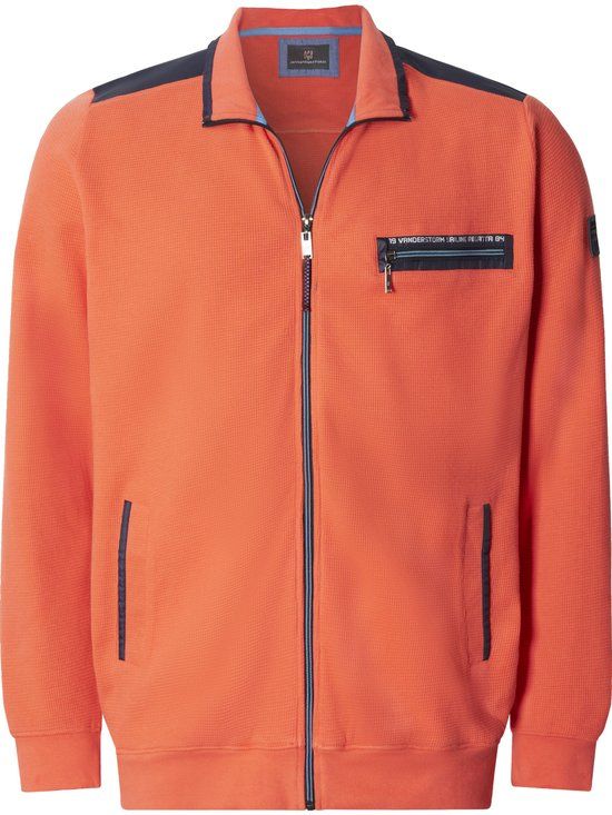 Jan Vanderstorm Herren Sweatvest - Lichtoranje - Maat 64/66