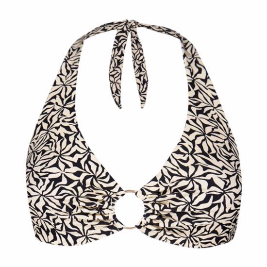 Barts Mahry Cross Halter Bikinitop Dames Zwart Maat 36