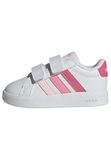 adidas Uniseks baby Grand Court 3.0 schoenen voor kinderen, Ftwr White/Pink Fusion/Bliss Pink, 25 EU