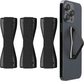 kwmobile Vingerhouder voor smartphone - Set van 3 - Donkergrijs