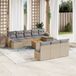 Maison Exclusive - Ensemble de jardin pour le jardin, composé de 11 pièces, avec un mélange de polyrotin tressé beige et de coussins