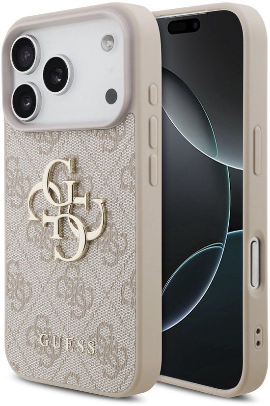 Guess Back Cover - iPhone 17 Pro - Roze - Big Metal Logo