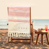 Serviette hammam rose - 104 x 204 cm