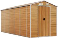 vidaXL Tuinschuur 191x470x198 cm Gegalvaniseerd Staal Lichtbruin