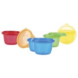 Nûby - Pick Nick Snack Cups - Bowls with Lid - Multicoloured - 6 pieces , 300 ml