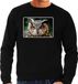 Bellatio Decorations Dieren sweater met uilen foto - zwart - voor heren - roofvogel/ uil cadeau trui - kleding / sweat shirt XXL