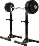 Gorilla Sports Haltersteunen met 35 kg halterset - Squat Rek - Verstelbaar