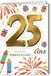Age Mv 69-2027 verjaardagskaart, 25 jaar, heren, dames, motief vuurwerk party, geschenken