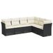 vidaXL 6-delige Loungeset met Kussens, Poly Rattan, Zwart