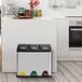 MSV Afvalemmer met 3 Compartimenten – Afvalscheidingssysteem Sorteeremmer 3x 8 Liter voor Keuken en Kantoor