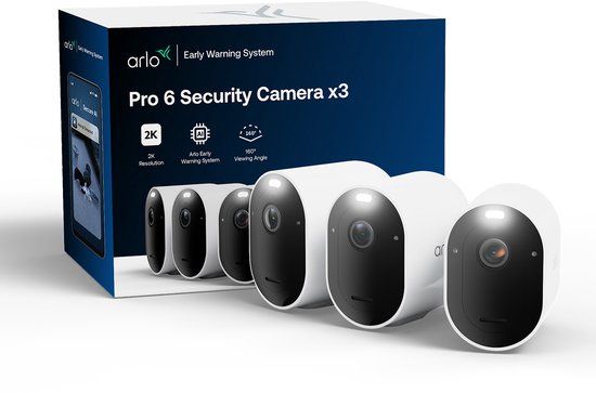 Arlo Pro 6 2K+ beveiligingscamera - 3 IP-Camera's