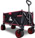 Sans marque Chariot pliable avec roues larges et toit amovible - poignée réglable - chariot de jardin pour camping extérieur shopping - 120 kg Noir Chariot