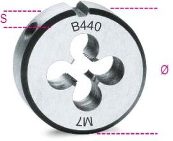 Beta Snijplaten, grove spoed, metrische draad, verchroomd staal 440 12