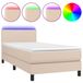 vidaXL Boxspringbed met matras en LED-verlichting, kunstleer, cappuccinokleur, 120x190cm