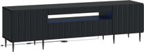 vidaXL LED tv-meubel ZWOLLE 153 x 35 x 43 cm Zwart Bewerkt hout
