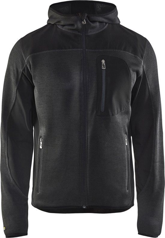 Blåkläder Gebreid vest met softshell 4930-2117 - Mannen - Donkergrijs/Zwart - 3XL