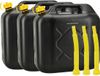 Discountershop B.V. Jerrycan 20 Litre Noir – Set de 3 Pièces – Jerrycans en plastique pour essence et diesel – Jerrycan à carburant avec bouchon à vis