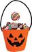 FIESTAS GUIRCA Vilten snoepemmer in de vorm van pompoen en kat, accessoires voor trucs of snoepjes en Halloween-decoraties, ideaal voor feestjes en feesten