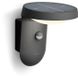 Philips Buitenwandlamp Tyla, energiezuinig, zonne-energie, bewegingssensor, 1,2W, antraciet