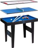 Umbro Speeltafel met 3 Spellen - Airhockey/ Pool/ Pingpong - 91,5 x 50,8 x 73,5 CM - Zwart/ Blauw