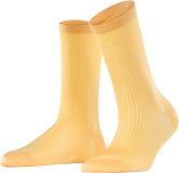 Burlington Princess Street geribd casual viscose Sokken dames geel - maat 36-41