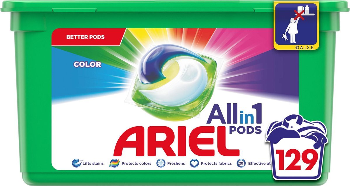 Ariel Allin1 Pods Kleur wasmiddelcapsules - 3x 43 wasbeurten