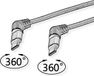 ROLINE 360° Rotatie USB 2.0 Kabel, Type C - Type C, M/M, 60W, rood / zwart, 1 m