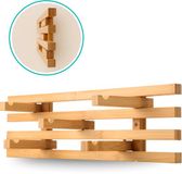 BUDDLEY Wandkapstok - Bamboe - 5 Inklapbare Haken - Landelijk - 50 cm