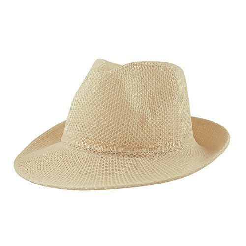 eBuyGB Unisex zomerhoed - Trilby/Fedora/Panama strostijl