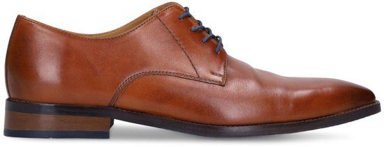 Manfield Heren Cognac Leren Veterschoenen Maat 44