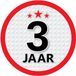 Bellatio Decorations 3 jaar leeftijd sticker - rond - Dia 15 cm - 3 jaar verjaardag - jubileum - leeftijd versiering