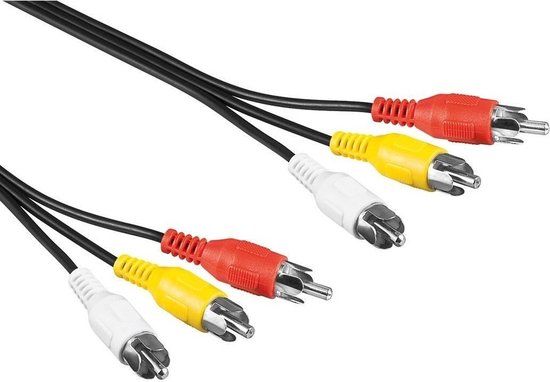 Goobay Tulp composiet audio video kabel - 1,5 meter - Zwart - 10 stuks