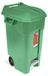 Poubelle de 120 litres avec pédale, en polypropylène, couleur vert, hauteur 63 cm