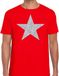 Bellatio Decorations De Ster van de show - verkleed t-shirt - rood - met zilveren ster in glitters - heren - glamour - Disco M