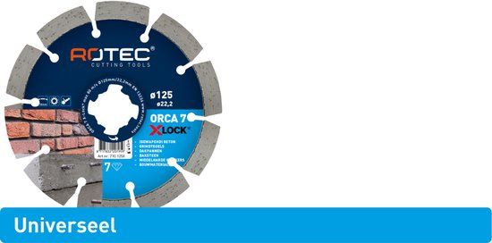 Rotec diamantzaag ORCA X-Lock / GC 2010 X-Lock, Ø125 x 2,4 x 22,2 mm.