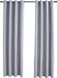 vidaXL Gordijn verduisterend met ringen 2 stuks 140x245 cm grijs