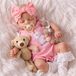 Poupée bébé reborn, 43 cm, dormant, avec corps en tissu et détails en vinyle, modèle fille