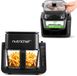 NutriChef 3,8 Liter Airfryer & Grill – 7-in-1 Voorgeprogrammeerde Kookstanden – Transparante Glazen Frituurkom – Zwart
