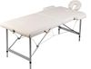 vidaXL Massagetafel met 2 zones inklapbaar aluminium frame crèmewit