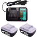 Makita 2x Batterie & Chargeur Pour Makita Bl1813g 18v 3,0ah Bl1815g Bl1820g Bl1840g Hp457d Df457d Dk18041 Dk18015 Chargeur Dc18wa (14,4v &18v )