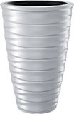 Prosperplast Plantenpot/bloempot Design Waves - wit - D38 x H58 cm