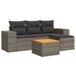 VidaXL Loungeset 5-delig met kussens, poly rotan, grijs