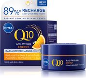 NIVEA Q10 Energy Recharge Verstevigende Nachtcrème voor Vrouwen - Hydraterende Anti-Rimpel Crème - Alle Huidtypes - met Vitamine C en E - 50 ml