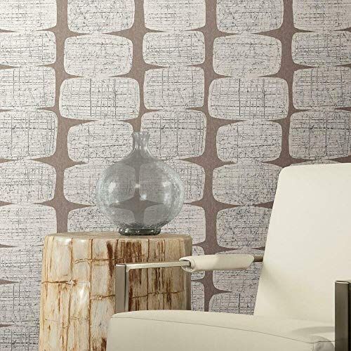 RoomMates Mid-Century Beads Wallpaper - Taupe & White - 45.72cm x 5.74m