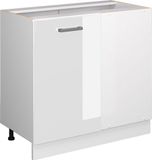 Vicco R-Line Hoekkast – 86 cm sans plan de travail Blanc Laqué brillant