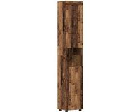 vidaXL Badkamerkast set TULUM Bewerkt hout Oudhout 37 x 31,5 x 203 cm