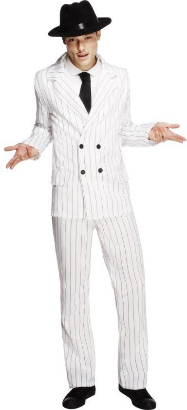 Vegaoo Wit gangsterkostuum voor mannen - Verkleedkleding - Large