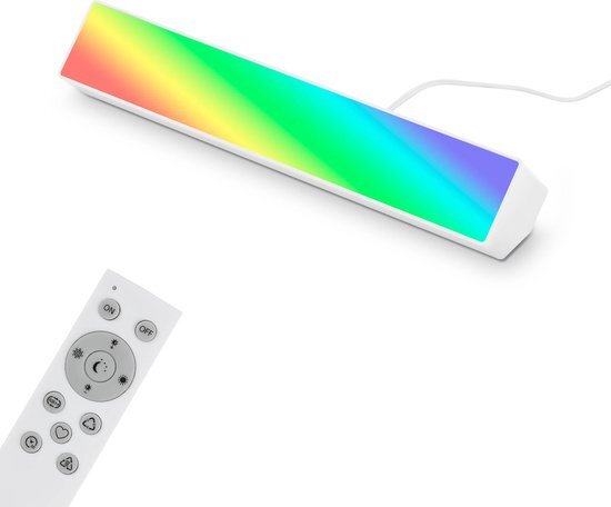 Briloner Leuchten – Smart Lightbar LED, wifi, spraakbesturing RGB, CCT, gaminglamp, tv-verlichting, afstandsbediening, wit, 255 x 45 mm (B x H)