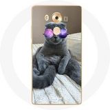 Maniacase Hoesje voor Huawei Mate 8 Kat met paarse bril